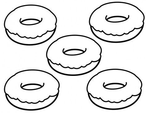 Online coloring book: Simple donuts coloring page